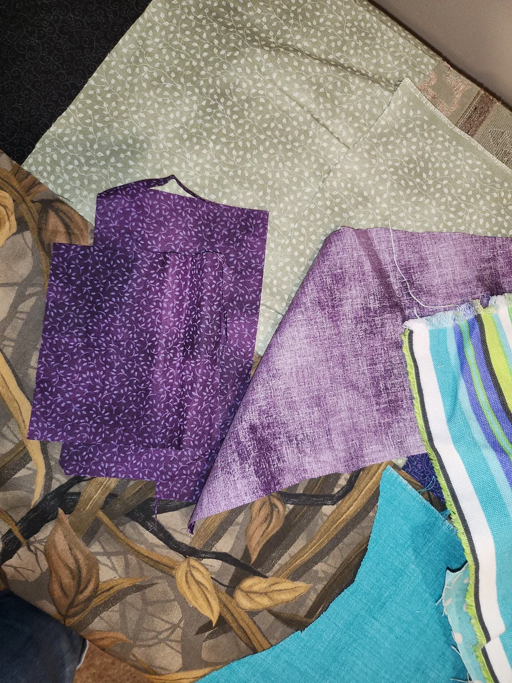 Fabric Scraps Piles